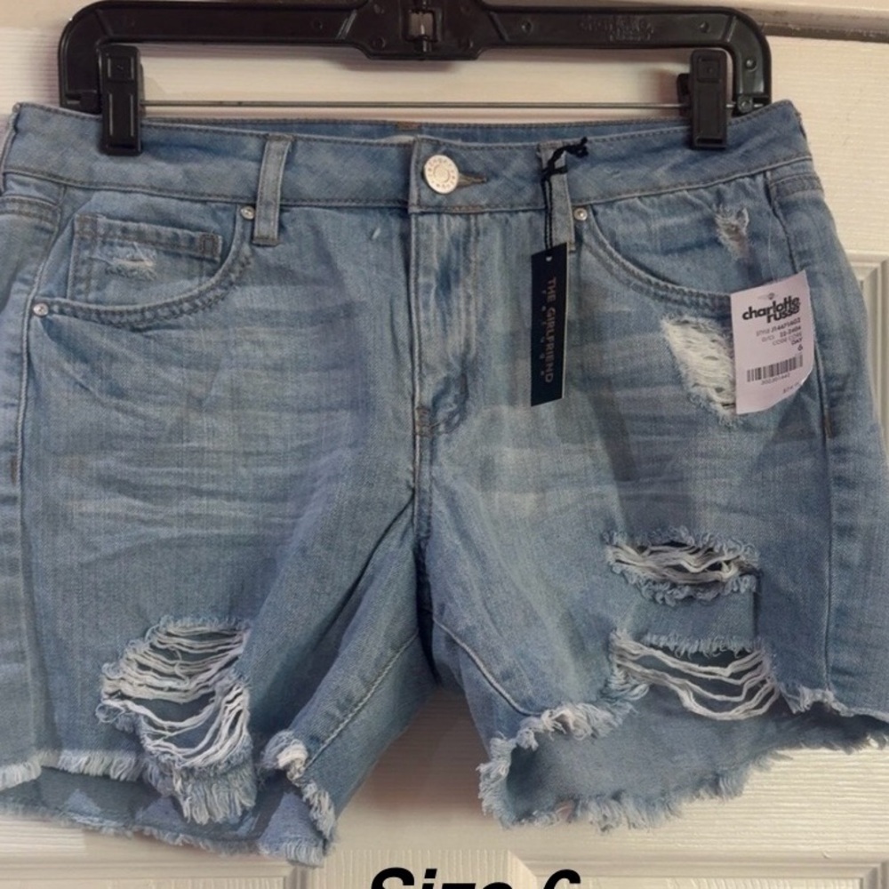 Charlotte Russe Light Blue Distressed Jean Shorts